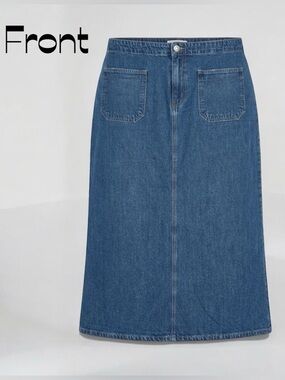 VTG Tommy Hilfiger Denim Maxi Skirt 90s Y2K Medium Wash Jean Skirt Size 18W- 20W